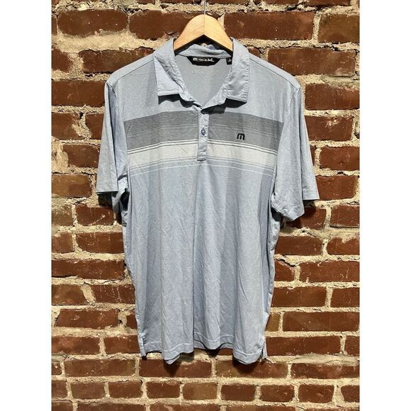 Travis Mathew Golf Polo Shirt Blue Size Medium - Picture 1 of 4